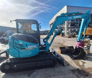 Excavatrice japonaise Kobelco SK55 d'occasion de haute qualité, modèle 2022, 5,5 tonnes, faible nombre d'heures, moteur, boîte de vitesses, pompe PLC, roulement, pour vidéo de rapport - Product Image 1