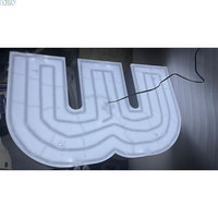 Grandes lettres murales 3D en acier inoxydable avec éclairage LED, personnalisables sur le devant et le dos, couleurs personnalisables pour la décoration des entreprises et des hôpitaux