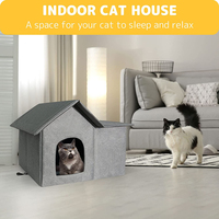 Résistant aux intempéries Extérieur Intérieur Chats Pliable Chaud Sauvage Abri Amovible Doux Tapis Chauffant Chat Maison