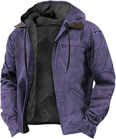 Veste bomber en coton à capuche, coupe ample, fermeture éclair, couleur unie, style anglais, décontractée, pour homme, hiver