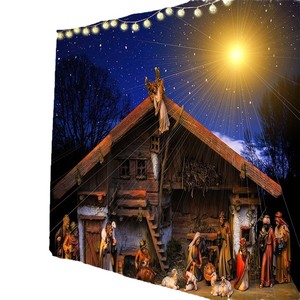 Tapisseries en <span class=keywords><strong>velours</strong></span> pêche à thème de Noël, inspirées de scènes de Père Noël, pour le dropshipping transfrontalier - Product Image 5