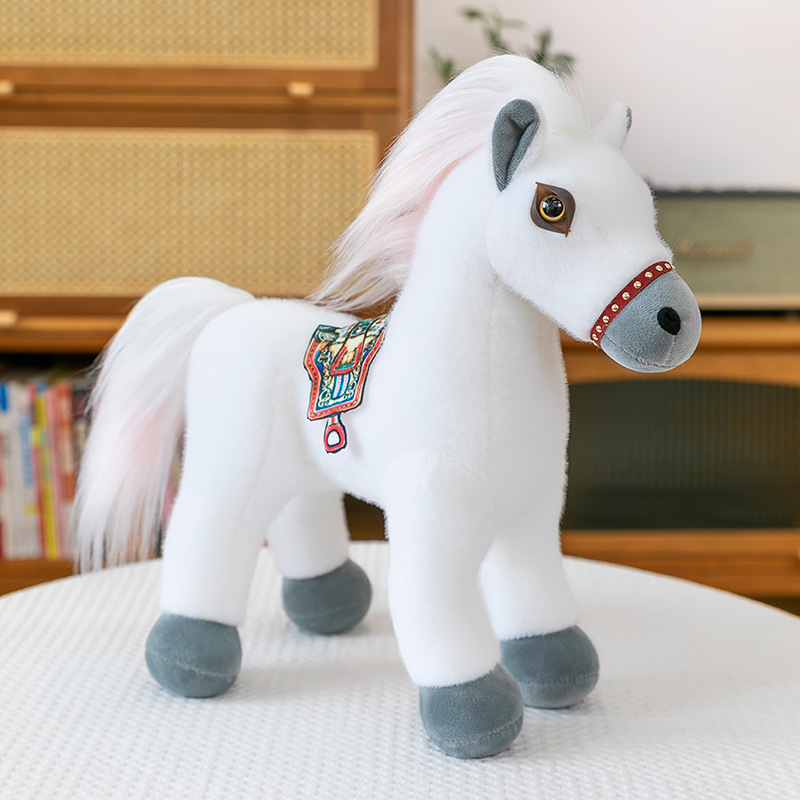 Cheval de simulation Lu xiao [blanc avec selle]]