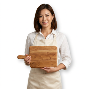 Vesta Homes <b>Wooden</b> Chopping Block Rectangle With Handle Single <b>Piece</b> Kitchen Cutting Board - Product Image 1