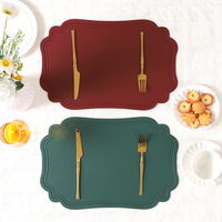 Napperons de table modernes de luxe imperméables pour hôtels, sets de table créatifs en cuir PU antidérapants pour café, vente en gros