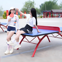 Table de ping-pong pliable moderne pour l'extérieur, résistante au soleil et à la pluie, durable, écologique, équipement sportif scolaire
