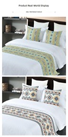 Ensemble de couvre-lit de luxe de style européen en polyester pour hôtel, motifs végétaux, housses de coussin lavables en machine, surdimensionnées, pour toutes les saisons