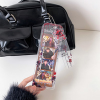 Hisocute Diablo Rose Life KT109 Ensemble de cartes à quatre compartiments avec pendentif fille chasseuse d'étoiles et autocollants grande tête