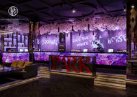 Comptoir LED en marbre translucide de luxe pour bar de discothèque, idées de sièges pour lounge de bar à chicha, design de club de danse pour boîte de nuit