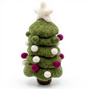 Best Himalaya Luxury Handmade Certified Wool Felt Small Green Traditional <b>Christmas</b> <b>Tree</b> <b>Wall</b> Hanging Ornament Eco-Friendly - Product Image 3
