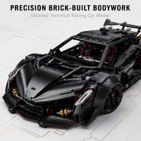 Modèle de jouet en blocs de construction de la série GULY Supercar, voiture de course technique MOC à l'échelle 1:8, cadeau de collection à assembler soi-même pour adultes