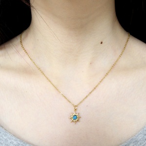 สร้อยคอจี้สแตนเลสสตีลพร้อมจี้โบฮีเมียน 18k ลายพระอาทิตย์ สำหรับฤดูร้อน สินค้ามาใหม่ - Product Image 1