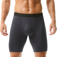 Sous-vêtements de sport de couleur unie Extra-longs en soie de lait Respirants Sous-vêtements pour hommes Grande taille Boxer pour hommes