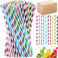 Pailles à boire en papier biodégradables 6mm*200mm, pailles jetables de qualité alimentaire, vente en gros