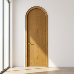 ZS Maßgefertigte Luxus-Inneneinrichtungen Neuestes Design Einfache Teakholz Schlafzimmer Badezimmer Französischer Stil Gewölbte Massivholztür - Product Image 1