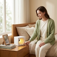 Lampe de table de chevet à LED avec haut-parleur BT Lampe de bureau multifonctionnelle à intensité variable Nouveauté Abat-jour en forme d'alimentation CC
