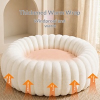 Coussin pour chat et chien en peluche épaisse et chaude toutes saisons, style citrouille, pour sommeil profond, lavable en machine ; Vente en gros Fabricant d'origine