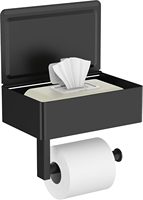 Porte-papier toilette mural poli miroir avec grande étagère, distributeur de lingettes humides, rangement de salle de bain, support pour rouleau de papier