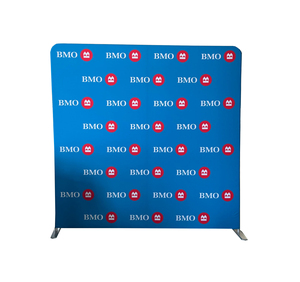 Tùy chỉnh thiết kế 8ft 10ft gối trường hợp phong cách bước và lặp lại đường thẳng phương tiện truyền thông tường căng thẳng vải Backdrop Banner đan - Product Image 3