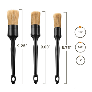 NBT Lot de 3 brosses à poils de sanglier noir 100% brosse à poils de porc pour voiture - Product Image 5