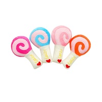 Jouet à mâcher sonore de luxe en peluche en forme de sucette pour chiens et chats, amusant, anti-ennui, 3 couleurs, 5 cm, vente en gros