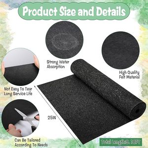 Tapis capillaire auto-arrosant en feutre pour plantes, épaisseur <span class=keywords><strong>3</strong></span> <span class=keywords><strong>mm</strong></span>, 9,2 pi x 25 po, pour serres, hydroponie, plantes en pot d'intérieur YUEXIN - Product Image 2