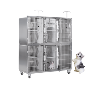 Paslanmaz çelik 304 hayvan evcil hayvan kafesi kulübesi Vet çelik tavşan köpek taşıyıcı kedi için Pet kafesleri evler - Product Image 3