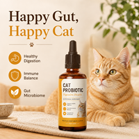 Gouttes Probiotiques pour Chats : Soutien Digestif avec Enzymes et Prébiotiques pour l'Estomac Sensible et le Bien-être Intestinal
