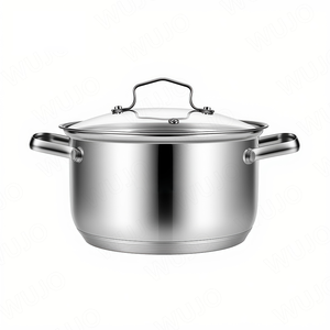 Ensemble de casseroles en acier inoxydable 18/10, 12 pièces, compatibles lave-vaisselle, avec couvercle en verre, fabriqué par une usine LFGB BSCI - Product Image 3