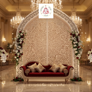 Arche de mariage florale de luxe, panneaux décoratifs pour scène, pour événements indiens, salles de réception et cérémonies - Product Image 3