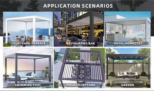 <span class=keywords><strong>Pergola</strong></span> en aluminium avec auvent convertible, abri imperméable pour balcon et terrasse, utilisation extérieure, gazebo électrique à lames orientables en aluminium <span class=keywords><strong>3x3</strong></span> - Product Image 6