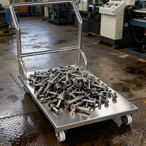 플랫폼 트롤리 카트 다용도 플랫 수납 카트 쇼핑 트롤리 헤비 듀티 4륜 플랫폼 트롤리 - Product Image 3