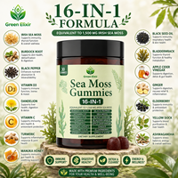 Gummies d'herbes vertes Elixir de mer sauvage, suppléments vitaminés 16-en-1, qualité alimentaire, certifiés Halal/Kosher, 30 unités, lot de 2 – Meilleures ventes
