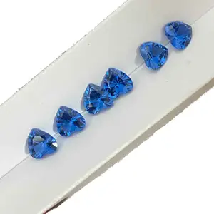 Sintético London Blue 119 # Espinela en forma de corazón 3mm a 12mm Joyas de piedras preciosas