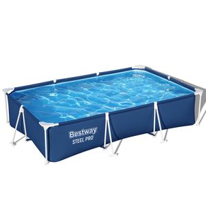 <span class=keywords><strong>Bestway</strong></span> 56411 Durable PVC Acero Rectangular Exterior Sobre el suelo <span class=keywords><strong>Piscinas</strong></span> Bomba de filtro Europea Marco de metal - Product Image 1