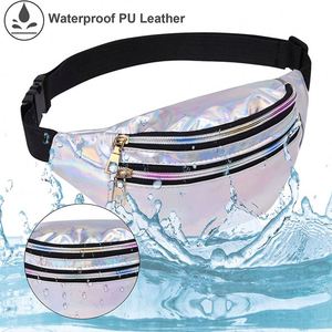 Riñonera Holográfica de Moda en Cuero PU para Mujer y Hombre, Brillante Metálica, Impermeable, para Festivales - Product Image 4