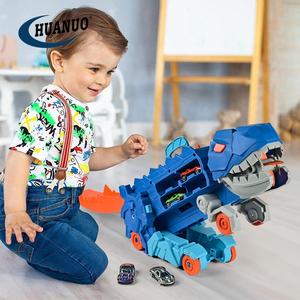Circuit de course pliable pour enfants de 25 pouces qui se transforme en camion transporteur de dinosaures <span class=keywords><strong>T</strong></span>-<span class=keywords><strong>Rex</strong></span> debout - Product Image 2