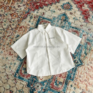 เสื้อเชิ้ตทรงบ็อกซี่แขนสั้นผ้าฝ้าย 100% สวมใส่สบายสไตล์ลำลองสำหรับฤดูร้อน ออกแบบเองได้ พร้อมปกเสื้อติดกระดุมสำหรับผู้ชาย - Product Image 3