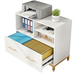 Meuble de classement moderne en bois avec 1 tiroir, pieds réglables, étagère amovible, anti-basculement pour formats Lettre/Légal/A4 - Product Image 1