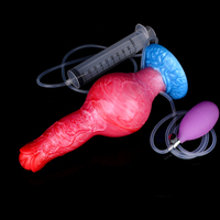 Juguete Sexual con Función de Eyaculación, Tapón Anal, Dildo de Perro/Lobo, Pene Inflable con Nudo Grande, Fuerte Succión, para Mujeres y Hombres