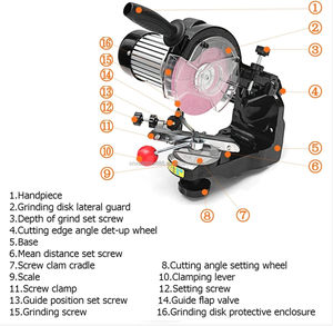 Afilador de Motosierra Profesional, Máquina Automática para Afilar Cadenas de Motosierra con Múltiples Ángulos y 3 Años de Garantía, AZUL - Product Image 2