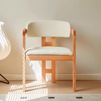 Chaise de salle à manger moderne et simple pour le salon tissu de flanelle en bois massif durable pour l'extérieur villa