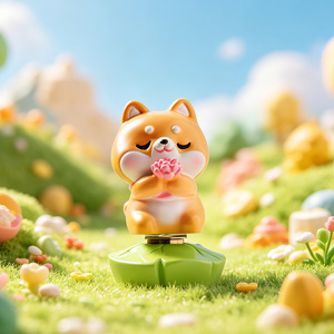 Lucky Shiba Inu Spinning Blind Box Resin Cartoon Figure 6pcs Desktop <b>Car</b> Decoration <b>Ornament</b> - Product Image 4