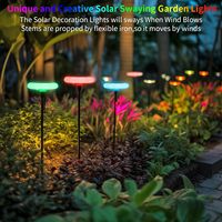 Lampe solaire de jardin automatique 18 LED, éclairage annulaire, mode oscillant, poteau réglable, étanche IP65, intensité variable, éclairage de terrasse et de villa