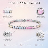 Bracelet tennis Kirin personnalisé en opale, bijoux étanches en argent 925, bracelets délicats en opale pour filles, OEM ODM