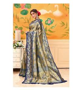 Sarees en soie d'art Alphanumero en gros - Product Image 1