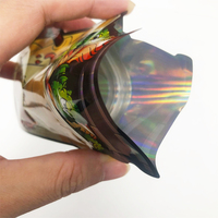 Pochette d'emballage découpée sur mesure, forme spéciale, en plastique holographique, avec fermeture éclair, sac en Mylar avec fermeture à glissière