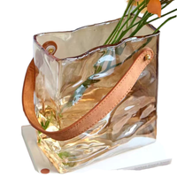 Vase en verre plissé minimaliste, vase décoratif pour la maison, pour la décoration du salon et de la chambre