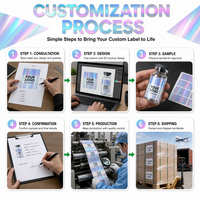 Étiquettes autocollantes holographiques imperméables pour flacons, rouleau personnalisé avec logo, 2 ml, 3 ml, 5 ml, 10 ml, pour bouteilles en verre