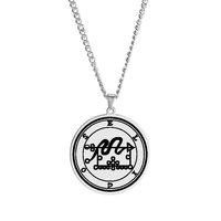 Collier pendentif en acier inoxydable, couleur roi Asmoday Sigil, origine démon, sceau moindre clé de salomon Goetia amulette Talisman