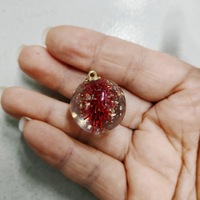 Pendentif Breloque Boule de Cristal Acrylique UV 25mm Pissenlit Feuille d'Or 8 Couleurs DIY Boucles d'Oreilles Collier Porte-clés Chaîne de Téléphone Vente en Gros OEM